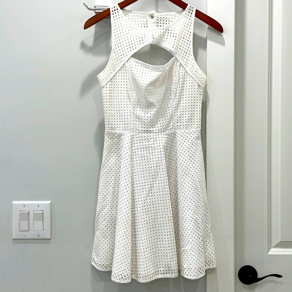 Guess fit and flare white dress